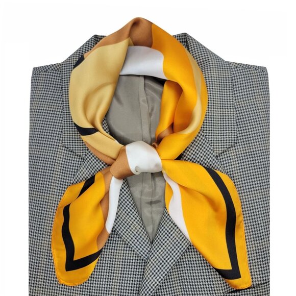 Unbranded Other - ✨Silky Square Scarf Abstract Geometric Pattern Versatile Stylish Luxury Yellow✨